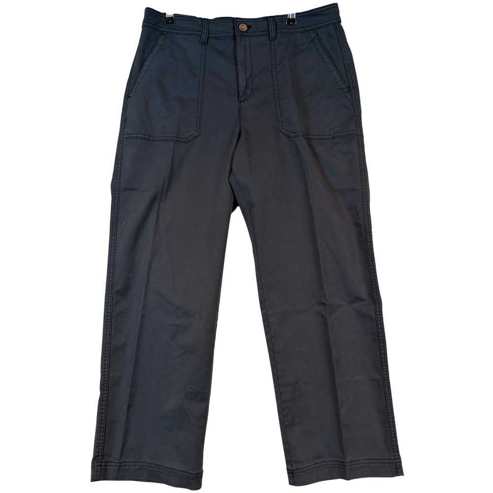 Gap Ankle Trouser Black Stretch Cotton Straight Leg Pants Womens •12• Clean Girl